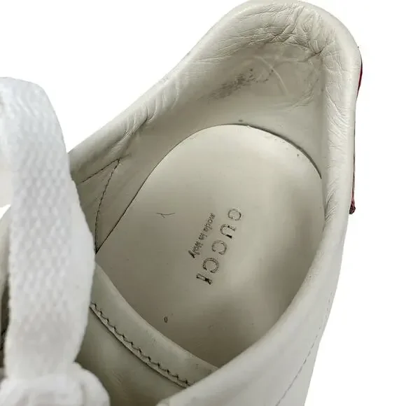 Gucci Ace Bee Embroidered Leather Sneakers White Size 39.5 US 9.5 - Picture 5 of 10